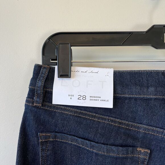 Ann Taylor Loft Modern Skinny Ankle Jeans Stretch Dark Wash Women's Sz 6/28 NWTs - Picture 8 of 10
